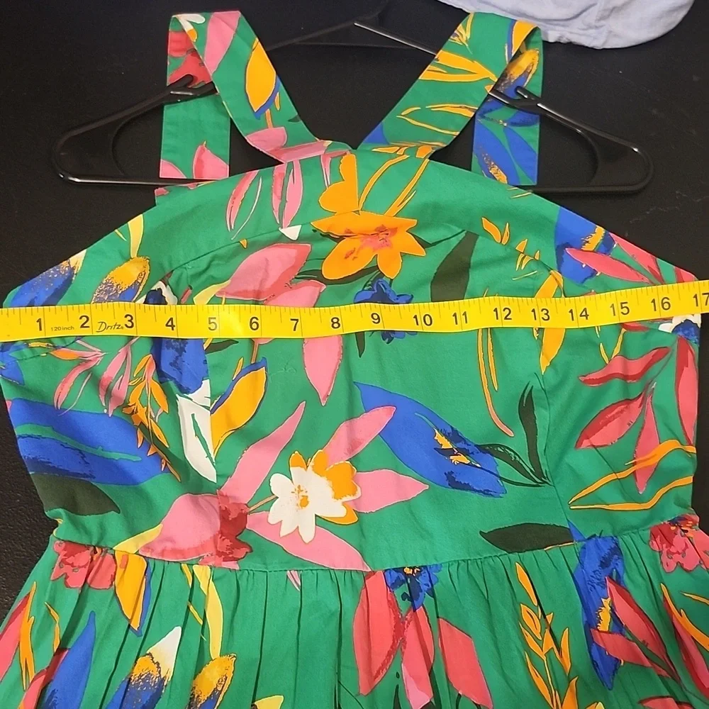 J. Crew Green Smocked Dress